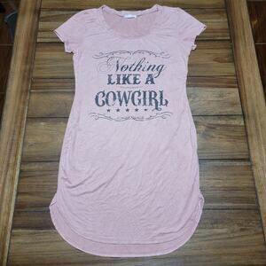 A'Gaci Pastel Pink Long Blouse "Nothing Like A Cowgirl" - Size Junior Medium